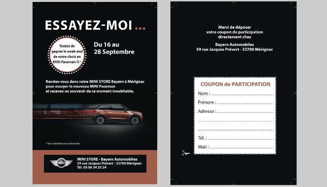 Bayern Automobiles, invitation, publipostage, routage